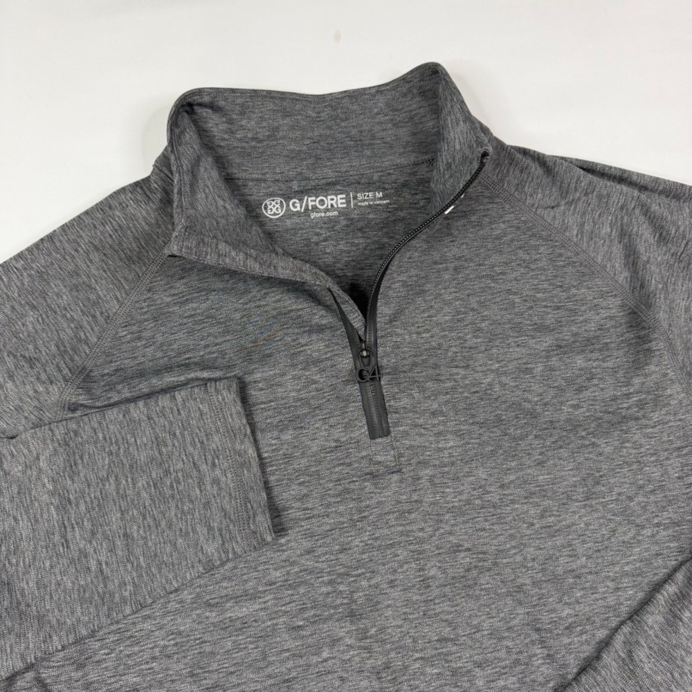 G/FORE 1/4 Zip Pullover Mens Medium Grey Heathered Stretch Golf Top